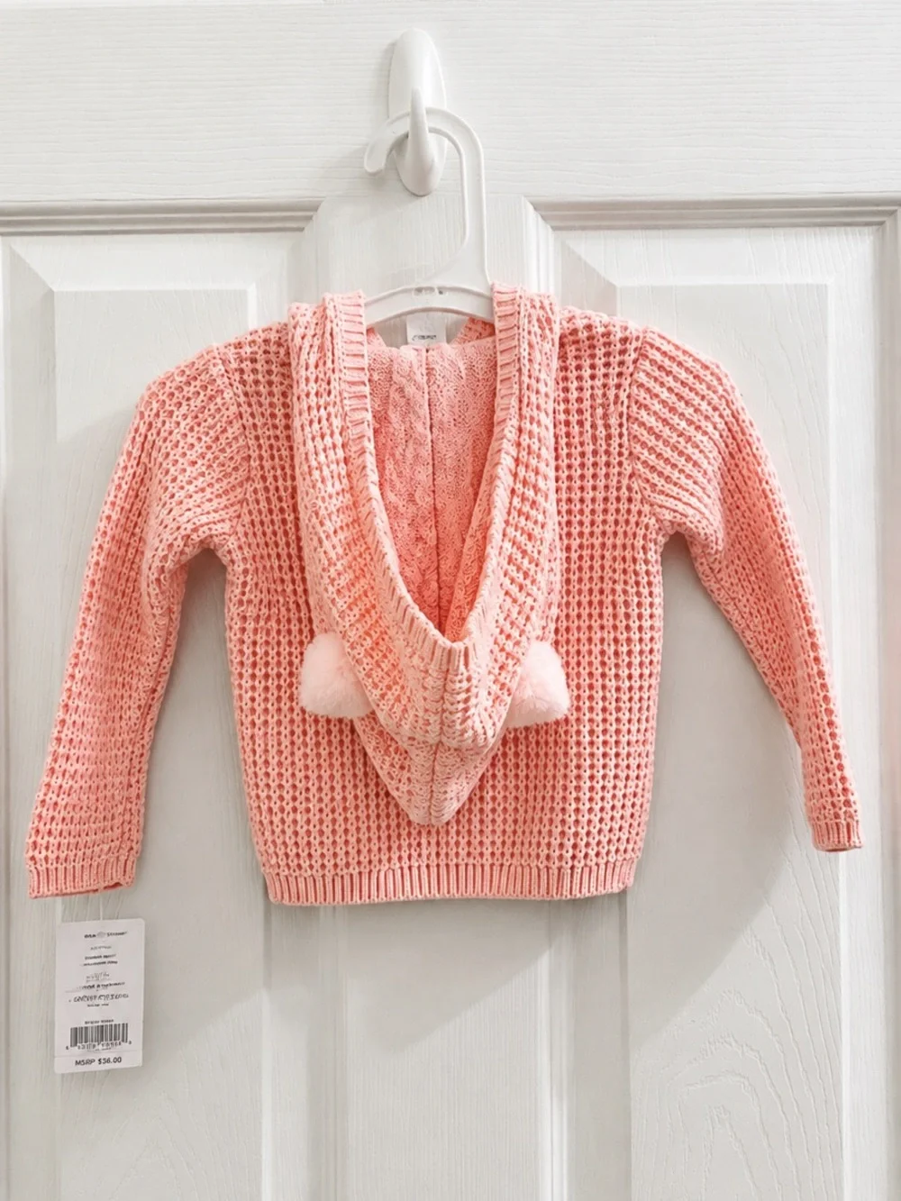 Carter’s Baby Girls Pink Knit Hooded Cardigan Sweater 9M NWT